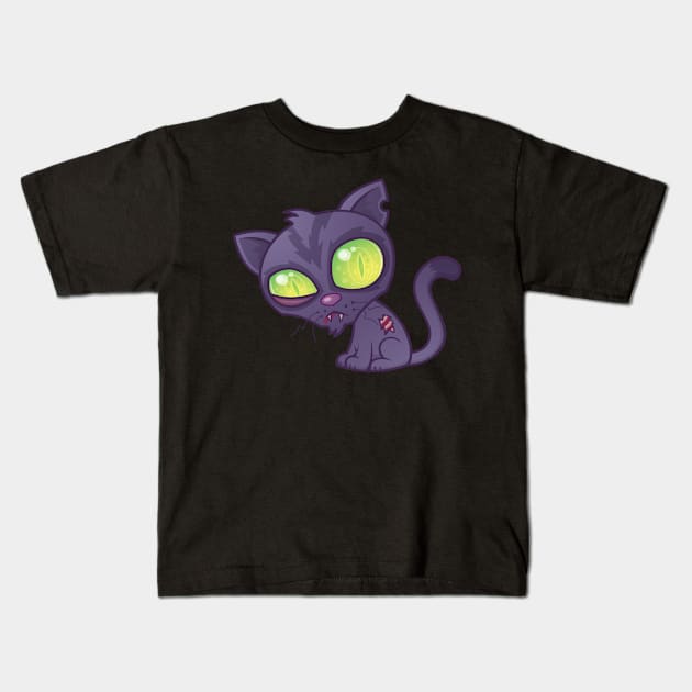 Zombie Kitty Kids T-Shirt by fizzgig